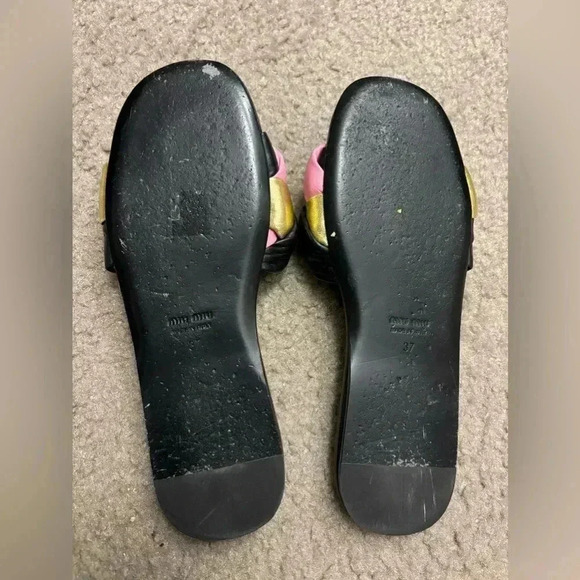 Miu Miu Women’s Calzature Donna Slip On Woven Slide Sandals - Picture 6 of 11